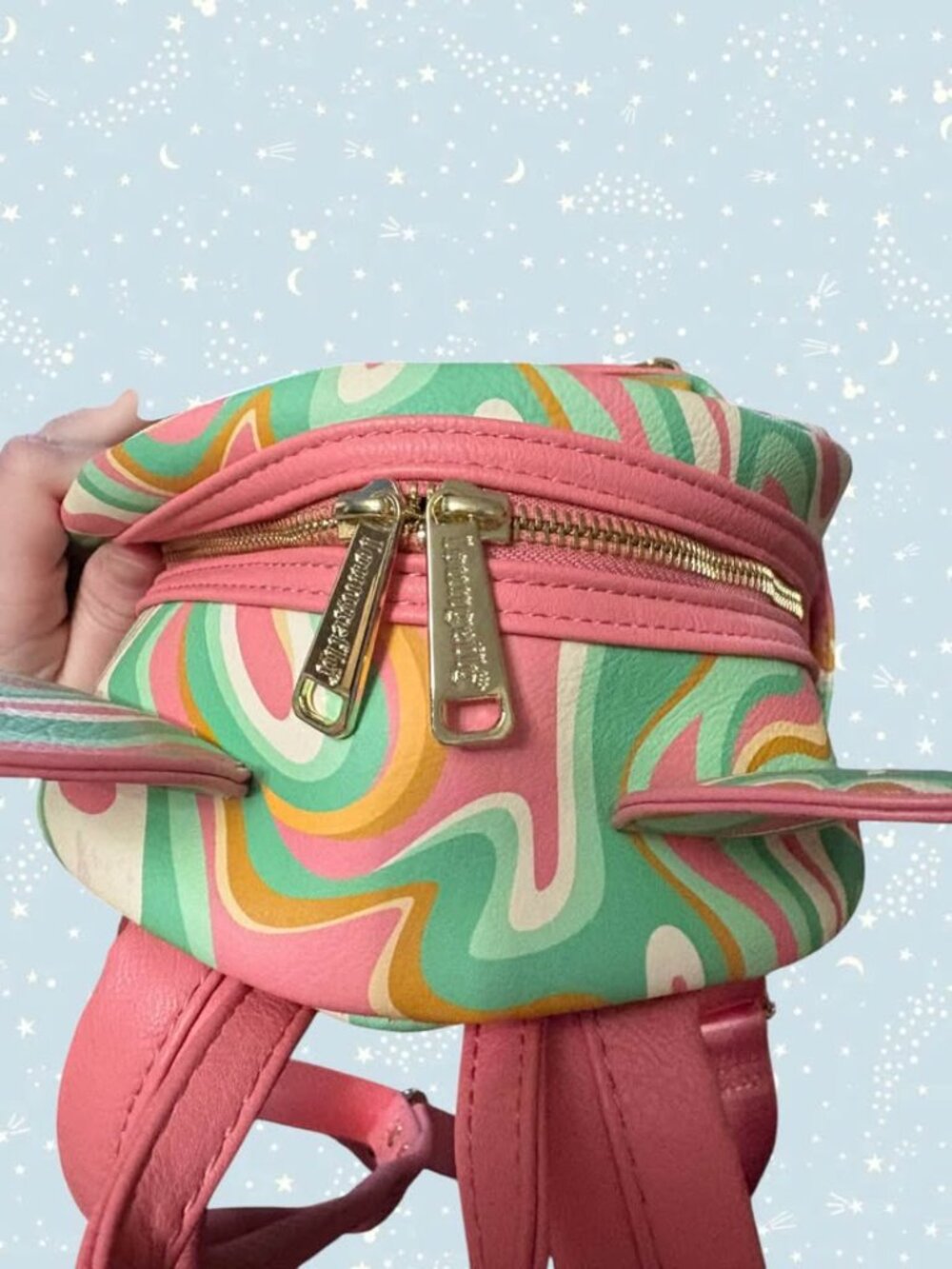 Loungefly Disney Parks Mickey Mouse Ear Swirl Mini Backpack - Picture 5 of 8